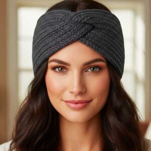 Bluish Gray Ladies Criss Cross Winter Headband - Brand New